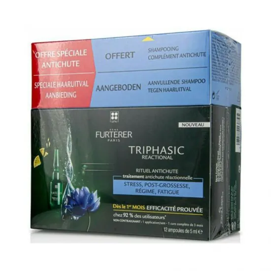 Rene Furterer Triphasic Reactional Anti Hair Loss Ritual 12 X 5 Ml & Shampoo 100 Ml