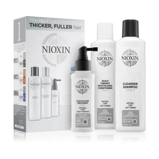 Kit de Sistema 1 Nioxin. Cabello natural con debilitamiento ligero.