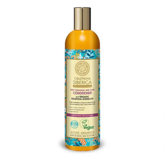 Oblepikha siberica Acondicionador Con Hidrolato De Espino Amarillo Orgánico Para Cabello Normal Y Graso 400 Ml