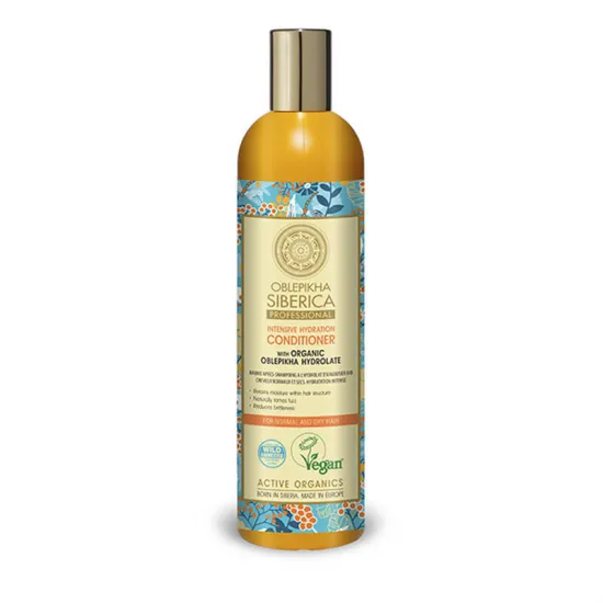 Oblepikha siberica Acondicionador Con Hidrolato De Espino Amarillo Organico Para Cabello Normal Y Seco 400 Ml