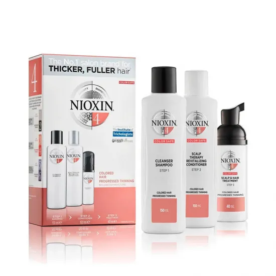 Kit Nioxin System 4 Trial Kit. Cabello coloreado o tratado con debilitamiento avanzado.