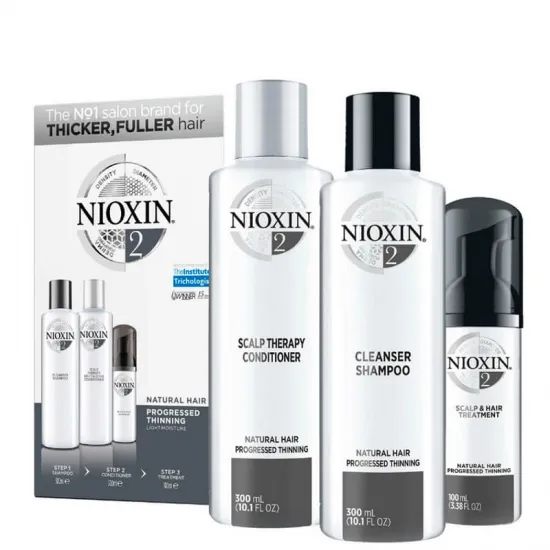 Kit de Sistema 2 Nioxin. Cabello natural con debilitamiento avanzado.