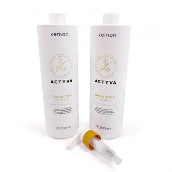 Kemon Actyva Nuova Fibra Shampoo Straight Protection 2 uds x 1000 ml