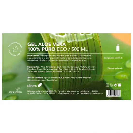 Ebers Aloe Gel Eco 100% 500 Ml indicaciones