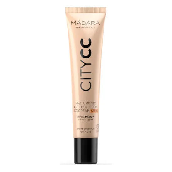 Mádara City CC Hyaluronic Anti-Pollution CC Cream Medium envase