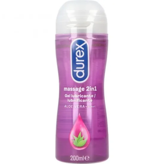 Envase Durex Masaje 2 en 1 con Aloe Vera 200ml