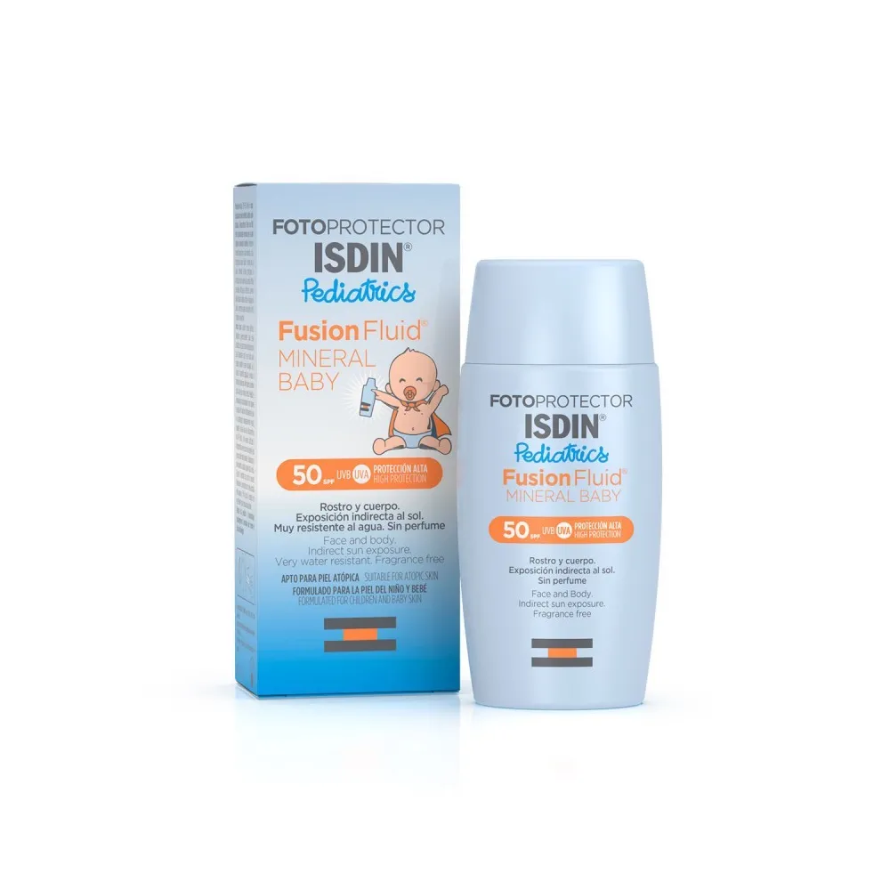 Envase ISDIN Fotoprotector Fusion Fluid Mineral Baby Pediatrics SPF50 50ml