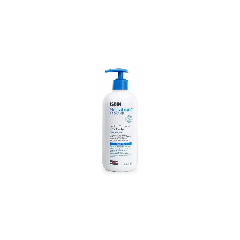 Envase ISDIN Nutratopic PRO-AMP Loción Emoliente 400ml