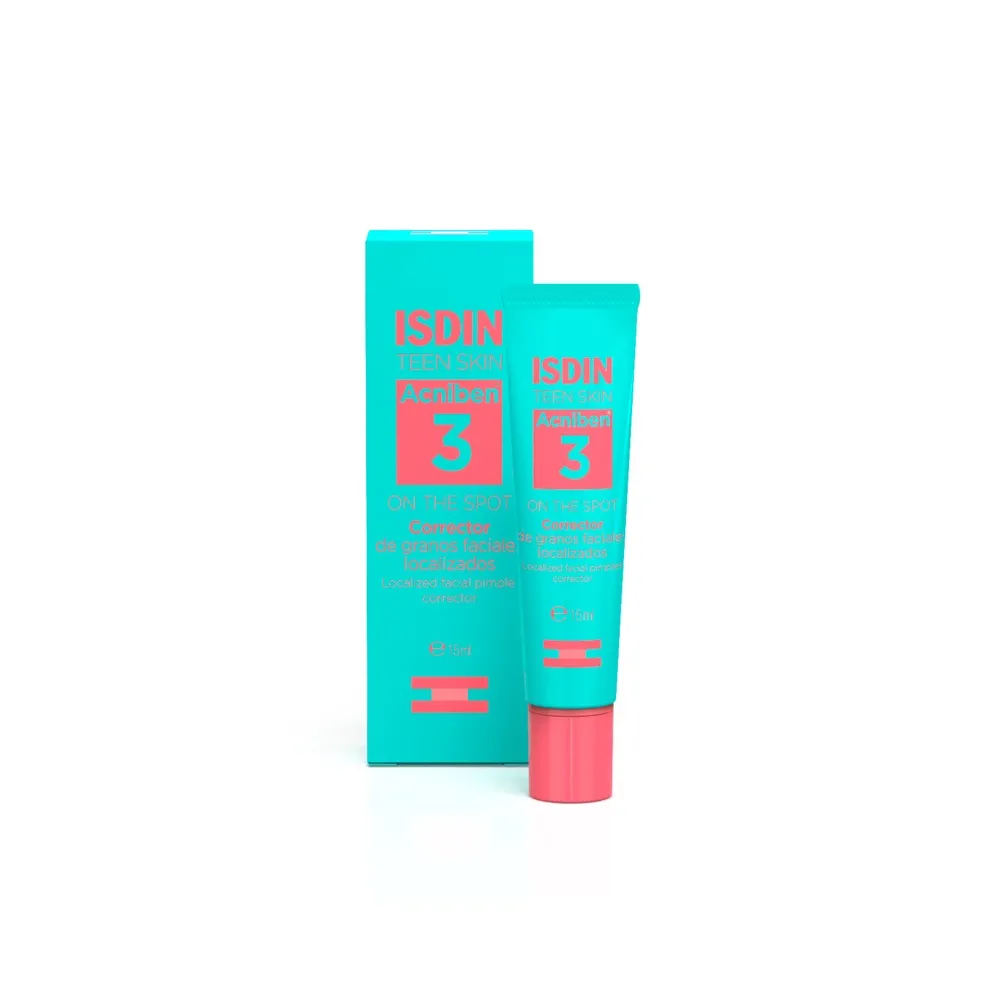 Envase ISDIN ACNIBEN On the Spot Gel Secante Corrector de Granos Faciales 15ml