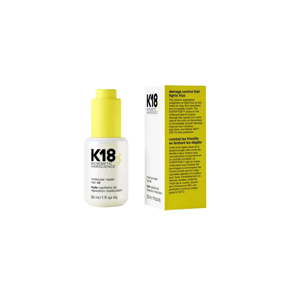 Envase K18 molecular repair hair oil 30ML