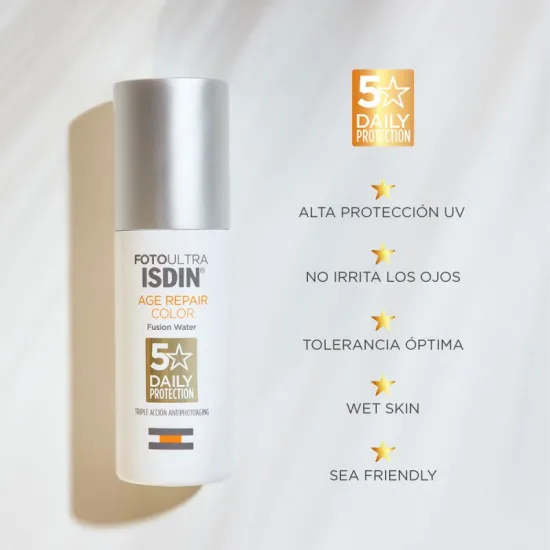 Beneficios ISDIN FotoUltra Age Repair Fusion Water Color SPF 50 50ml