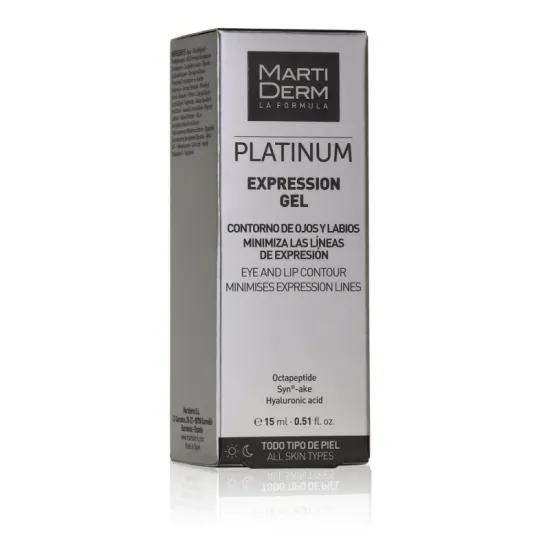 Packaging Martiderm Expression Gel Contorno Ojos Platinium 15ml