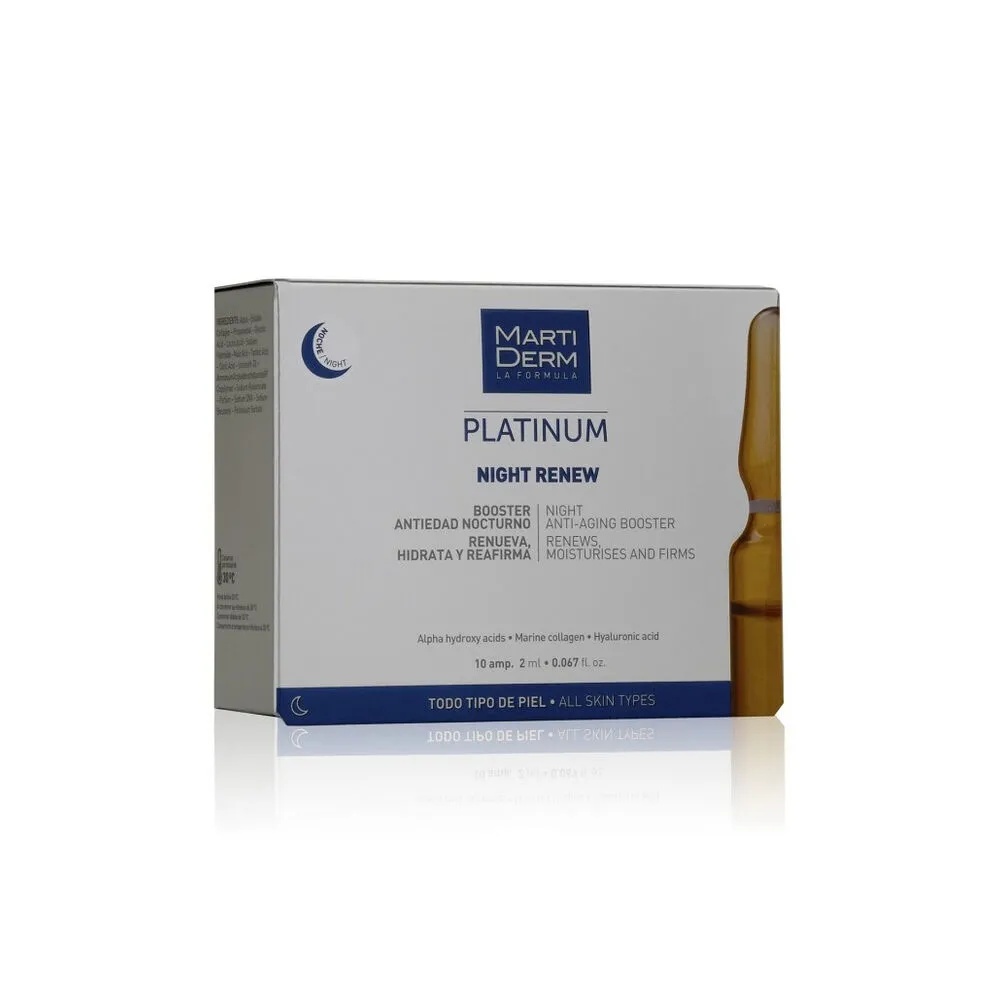 Envase Martiderm Platinum Night Renew 10x2ml Ampollas