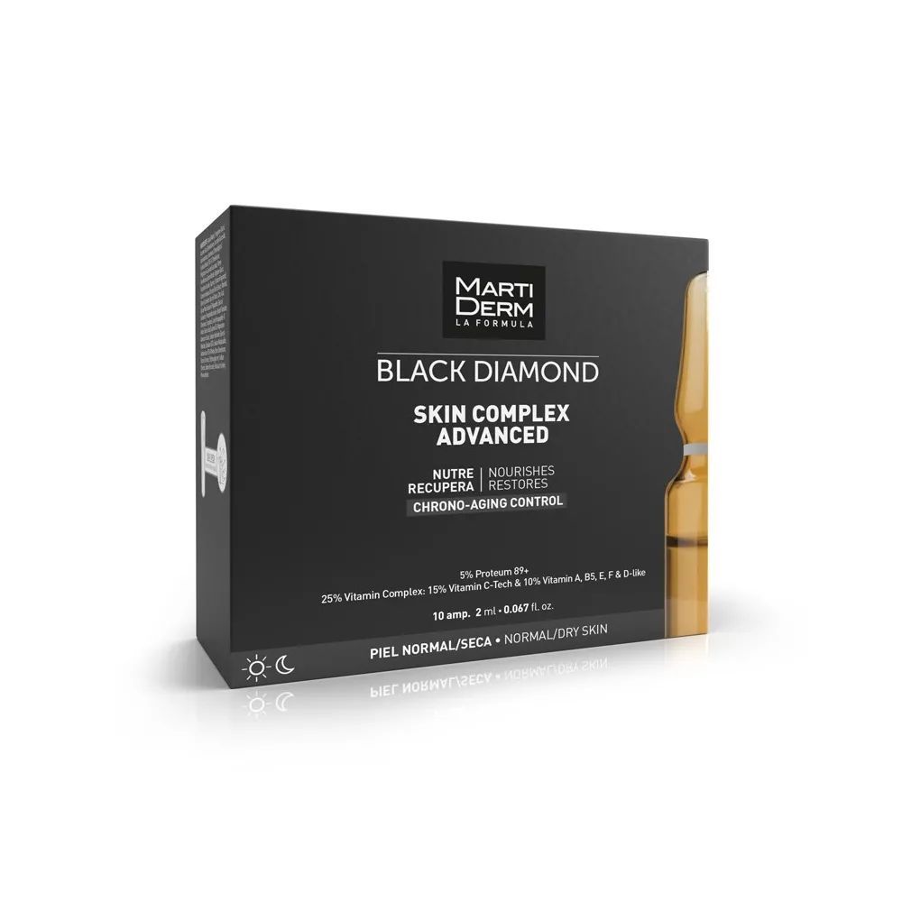 Envase MARTIDERM Ampollas Black Diamond Skin Complex Advanced x10 Ampollas