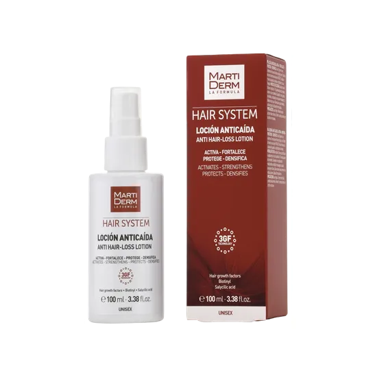 Envase Martiderm Hair System Loción Anticaída 100 Ml