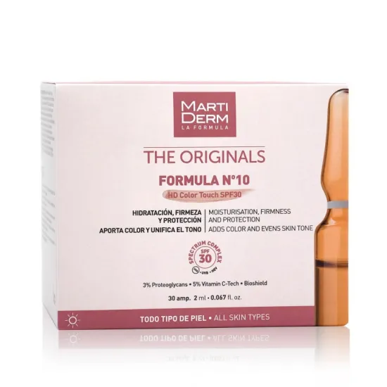 Envase Martiderm Formula Nº10 HD Color Touch SPF30 30 ampollas 2ml