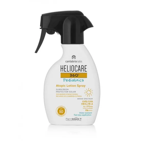 Envase HELIOCARE 360º Pediatrics Atopic Lotion Spray SPF50 250ml