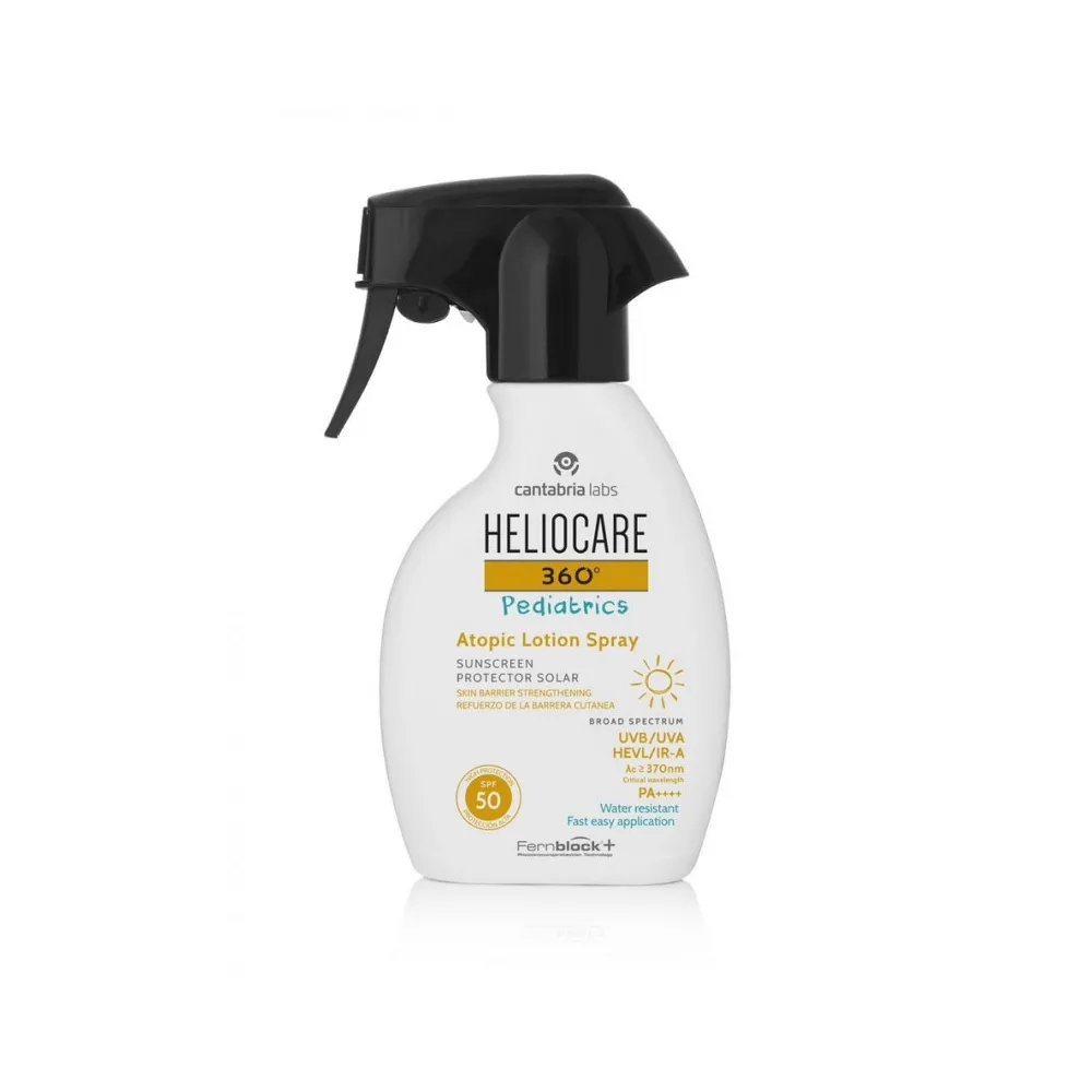 Envase HELIOCARE 360º Pediatrics Atopic Lotion Spray SPF50 250ml