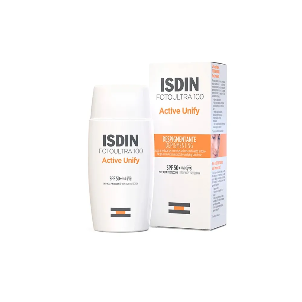 Envase ISDIN Fotoultra 100 Active Unify Despigmentante (SPF 50+) 50ml