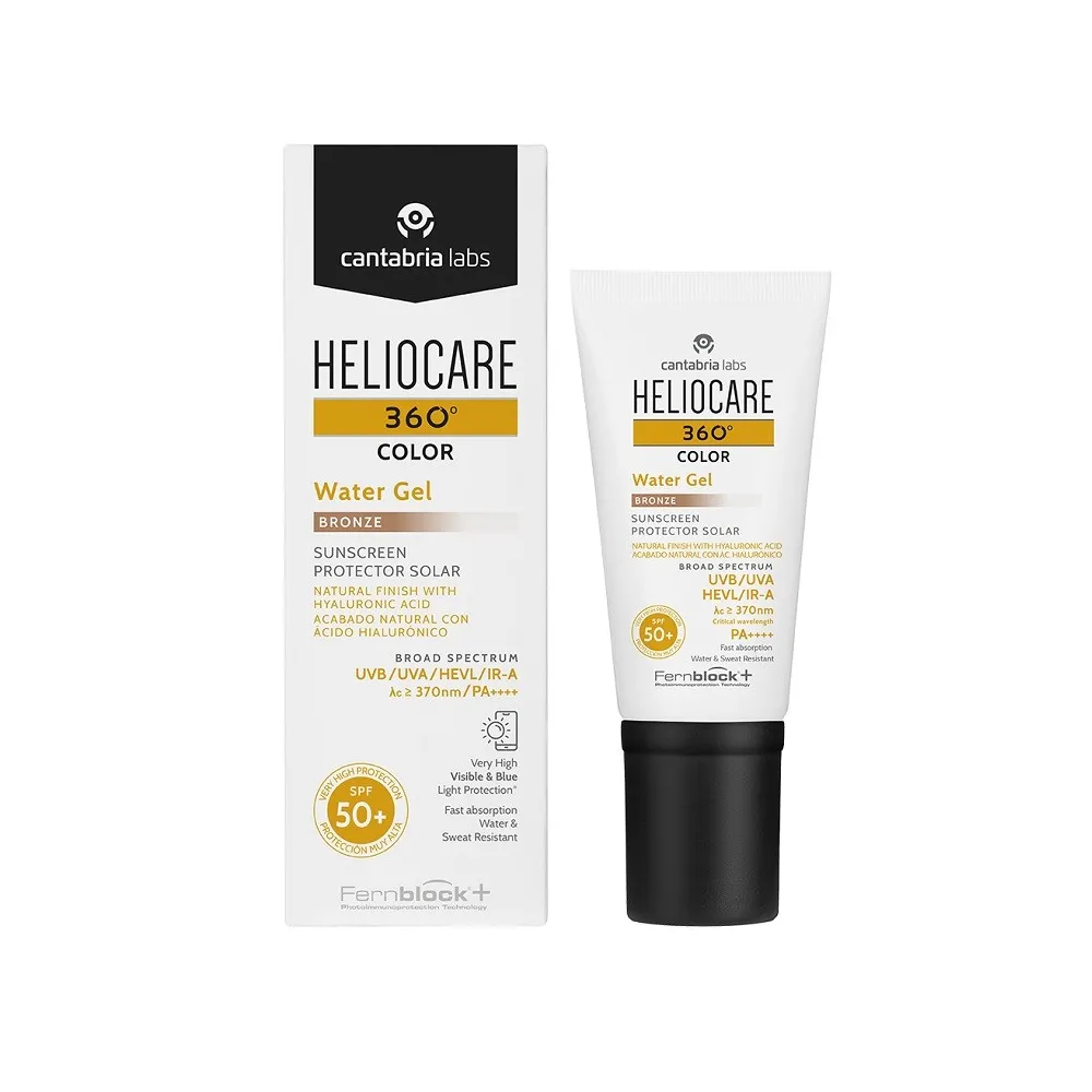 Envase Heliocare 360º Color Water Gel Bronze SPF 50+ (50ml)