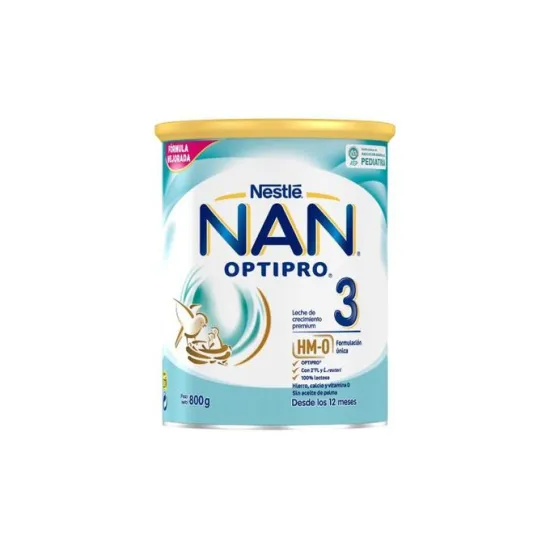 Envase Nestle Optipro Nan 3 Leche Crecimiento 800g