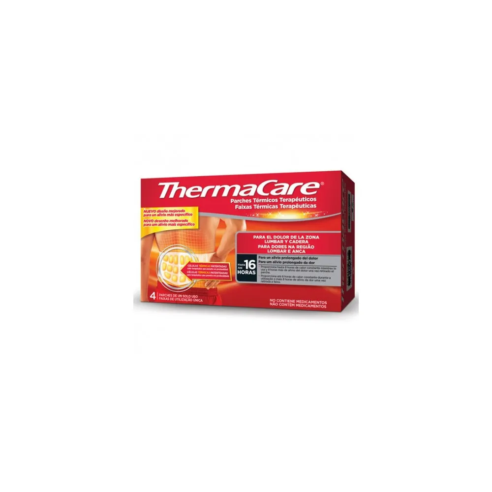 THERMACARE Parche Térmico Terapeutico Lumbar y Cadera 4u