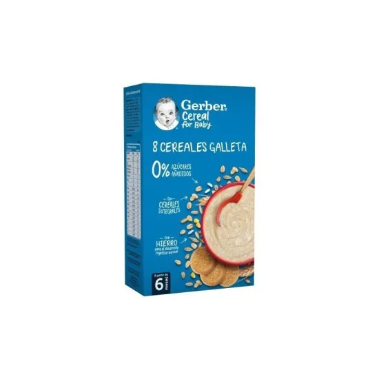 GERBER 8 Cereales Con Galleta 500 G