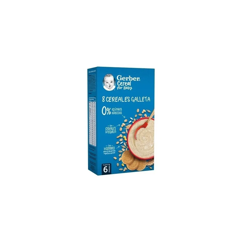 GERBER 8 Cereales Con Galleta 500 G