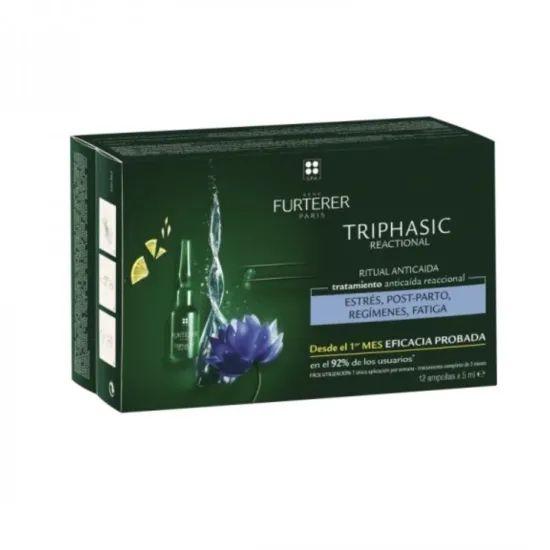 RENE FURTERER Triphasic Tratamiento Anticaida Reaccional 12 Ampollas x 5ml