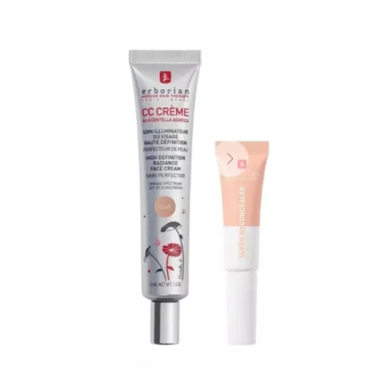 ERBORIAN Kit CC Crème Clair 45 ml + Super BB Concealer Clair 10 ml