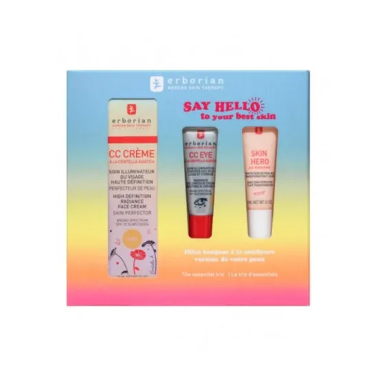 ERBORIAN Kit CC Crème Dore 15 ml + CC Eye 3 ml + Skin Hero 5 ml