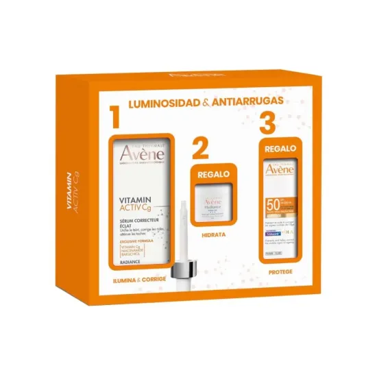 Avene PACK Vitamin Activ Cg Sérum Luminosidad Corrector 30 Ml + Crema Regeneradora + Fotoprotección