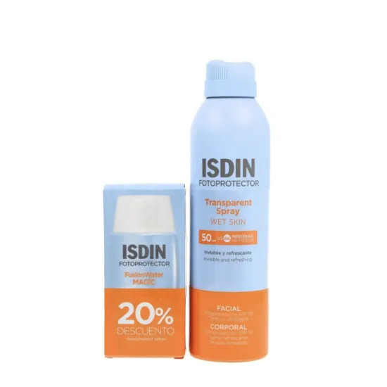 ISDIN Fotoprotector Pack Fusion Water SPF50 50 ml + Spray Transparente SPF50 250 ml