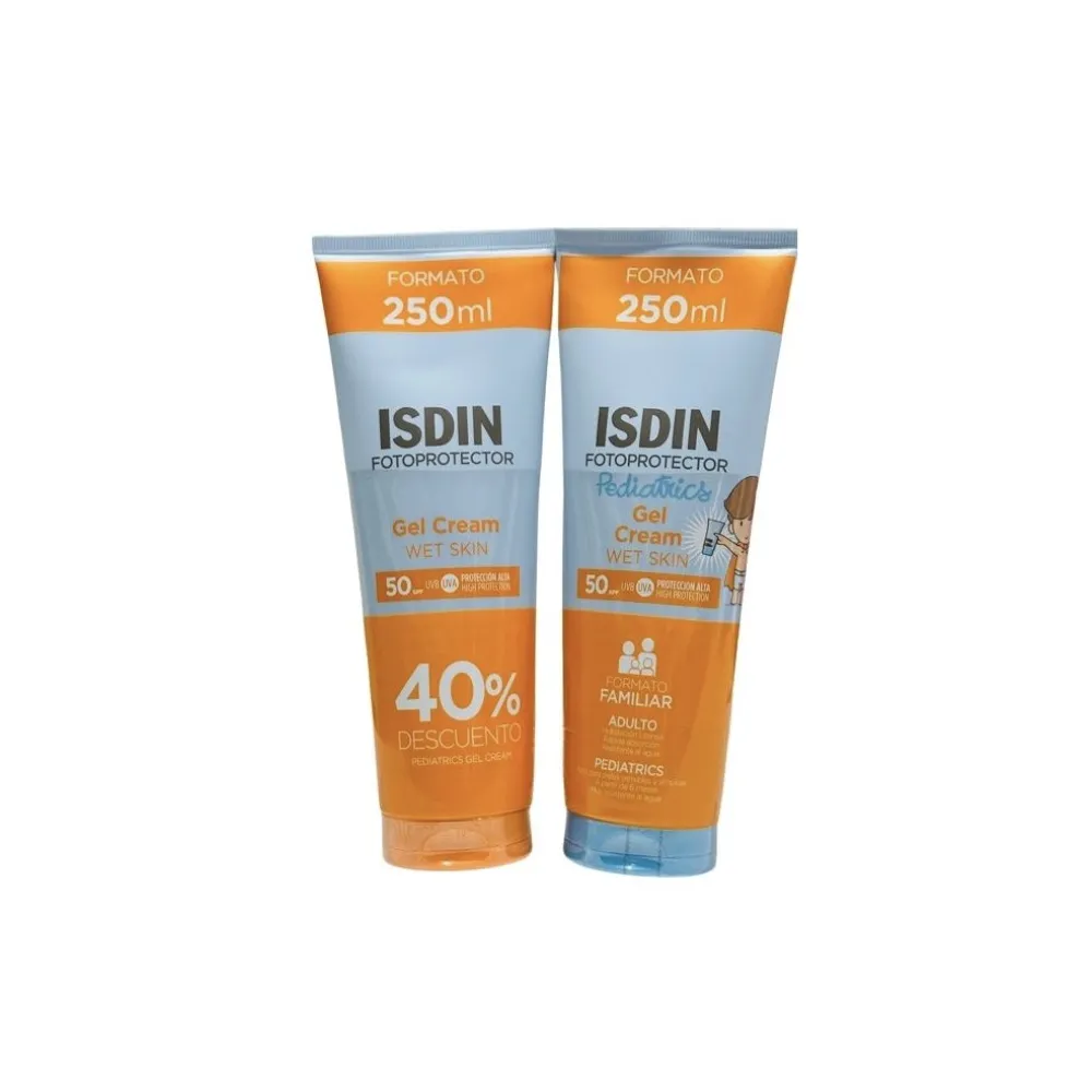 ISDIN Solar Pack Gel Cream Spf50 250ml + Gel Cream Pediatrics Spf 50 250 ml