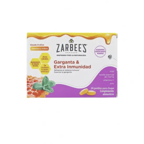 ZARBEES Garganta y Extra Inmunidad 24 pastillas