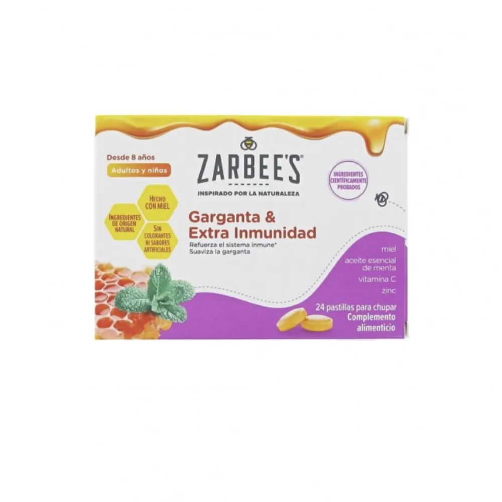 ZARBEES Garganta y Extra Inmunidad 24 pastillas