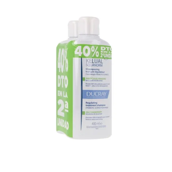 DUCRAY Kelual Squanorm Duplo Champu Caspa Grasa 2 x 400ml