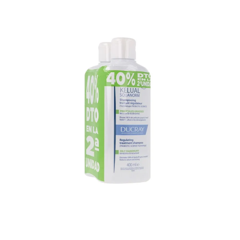 DUCRAY Kelual Squanorm Duplo Champu Caspa Grasa 2 x 400ml