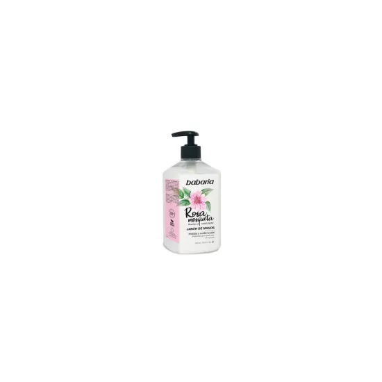 BABARIA MANOS JABON ROSA MOSQUETA 500 ML